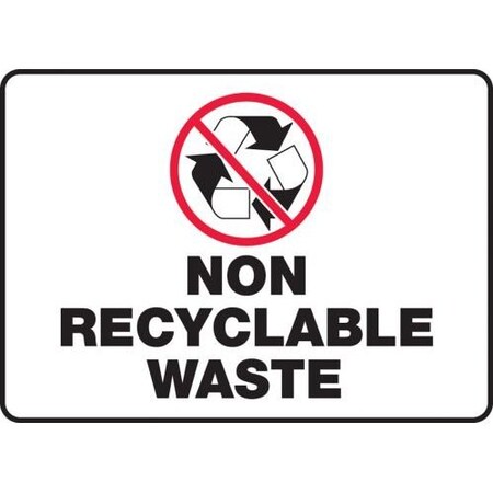 SAFETY SIGN NON RECYCLABLE WASTE 10 MRCY503VP